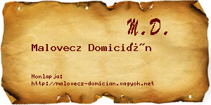 Malovecz Domicián névjegykártya